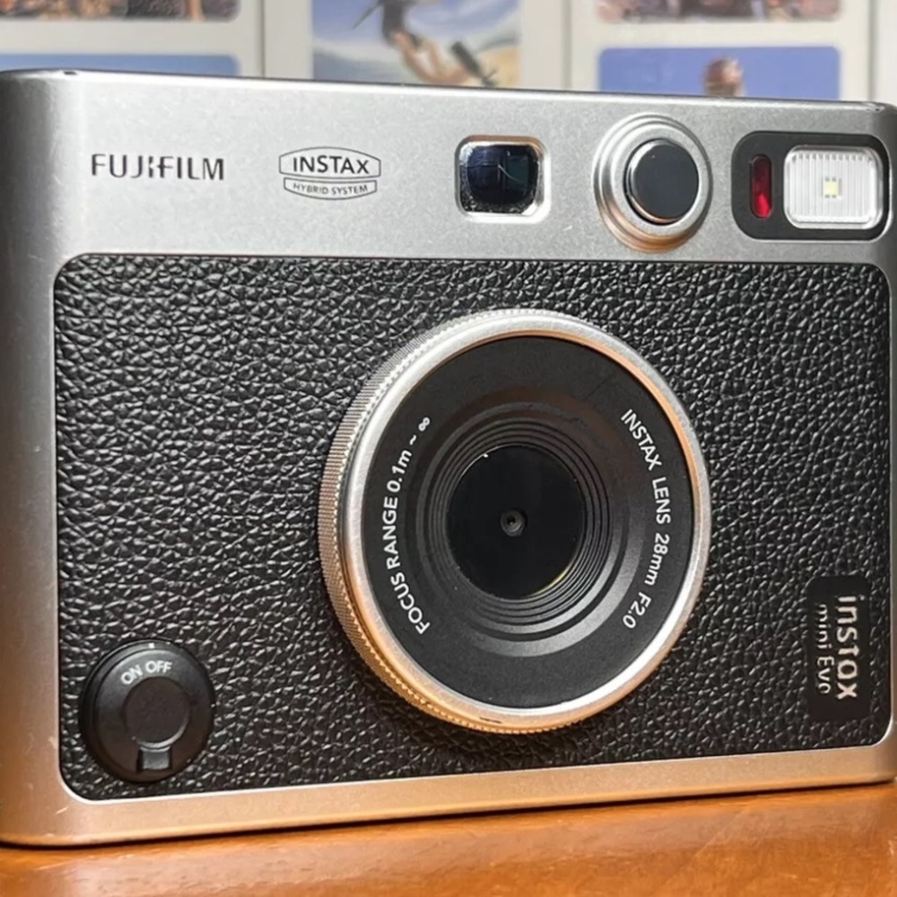 Fujifilm Instax Mini EVO Hybrid Instant Camera TGT Color LCD Screen - Black